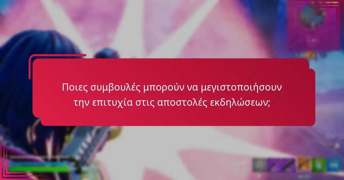 Ποιες συμβουλές μπορούν να μεγιστοποιήσουν την επιτυχία στις αποστολές εκδηλώσεων;